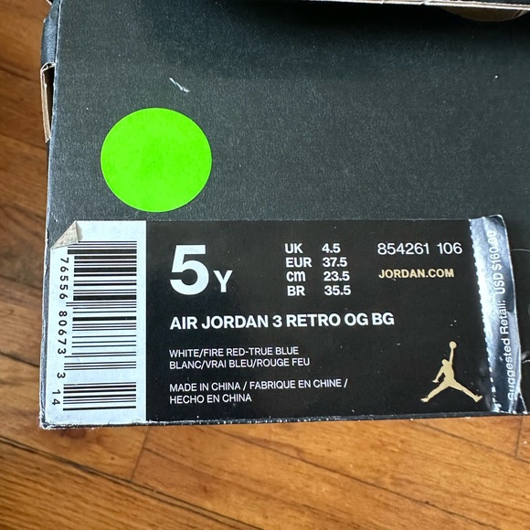 Air Jordan 3 Retro OG BG - Picture 4 of 5